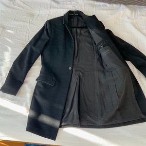 AllSaints Black Bodell Wool Coat - Size 38